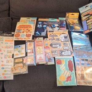 LOT of unopened stickers, school, cats, baby, birthday, chipboards.